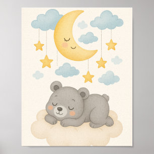 Sweet Dreams Kinderzimmer Mauer Set - Mond, Bär Poster