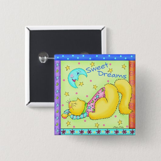 Sweet Dreams Kitty Button Abzeichen (Vorne & Hinten)