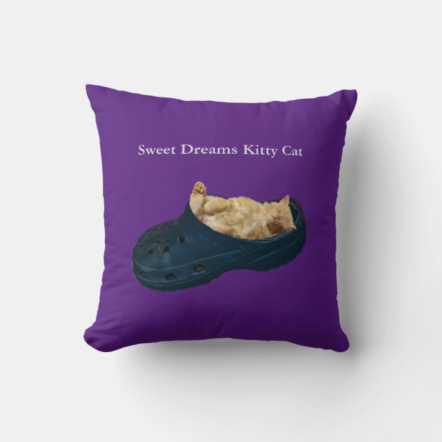 Sweet Dreams Kitty Cat, Throw Cushion Kissen (Vorderseite)
