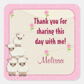 Sweet Dreams LAMB Baby Showquadratischer Aufkleber