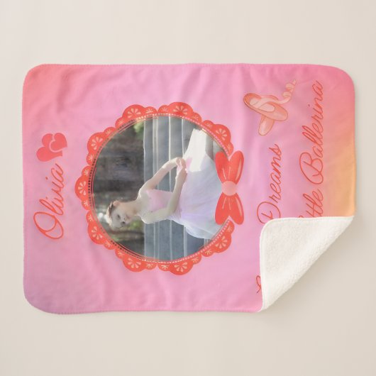 "Sweet Dreams Little Ballerina" Sherpadecke (Vorderseite (Horizontal))