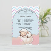 Sweet Dreams Little Lamb Niedlich Kawaii Babydusch Einladung (Stehend Vorderseite)