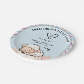 Sweet Dreams Little Lamb Niedlich Kawaii Babydusch Pappteller (Schrägansicht)