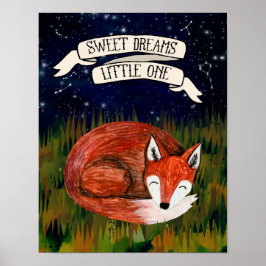 Sweet Dreams Little One - Sleeping Fox Kinderzimme Poster