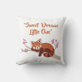 "Sweet Dreams Little One" Sleepy Red Panda White Kissen (Vorderseite)