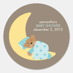 Sweet Dreams Lullaby Boy Baby Shower Stickers