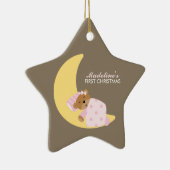 Sweet Dreams Lullaby Girl Baby's First Christmas Keramik Ornament (Rechts)