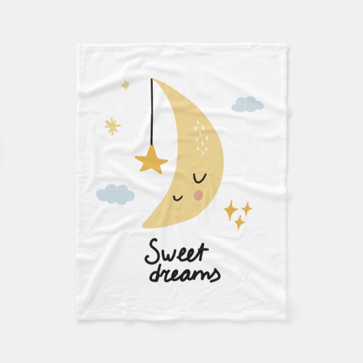Sweet Dreams Moon & Stars Fleecedecke (Vorderseite)