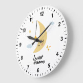 Sweet Dreams Moon & Stars Große Wanduhr (Winkel)