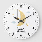 Sweet Dreams Moon & Stars Große Wanduhr (Vorderseite)