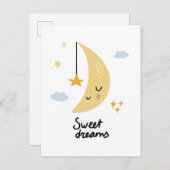Sweet Dreams Moon & Stars Postkarte (Vorne/Hinten)
