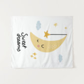 Sweet Dreams Moon & Stars Wandteppich (Vorderseite (Horizontal))