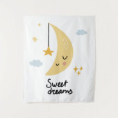 Sweet Dreams Moon & Stars Wandteppich (Vorderseite)