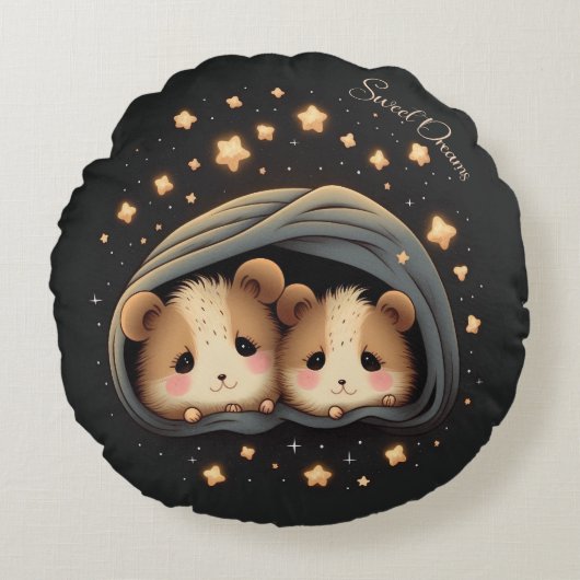 Sweet Dreams Niedlich Design Hamster Rundes Kissen (Vorderseite)