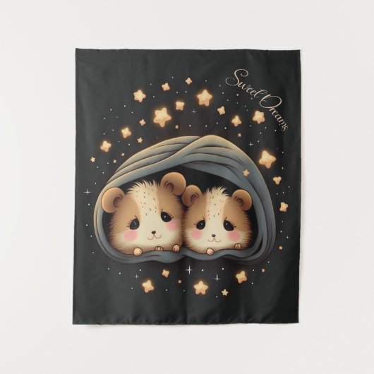 Sweet Dreams Niedlich Design Hamster Wandteppich (Vorderseite)