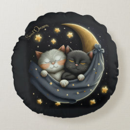 Sweet Dreams Niedlich Design Kitten Rundes Kissen