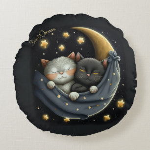 Sweet Dreams Niedlich Design Kitten Rundes Kissen