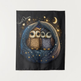 Sweet Dreams Niedlich Design Owl Wandteppich