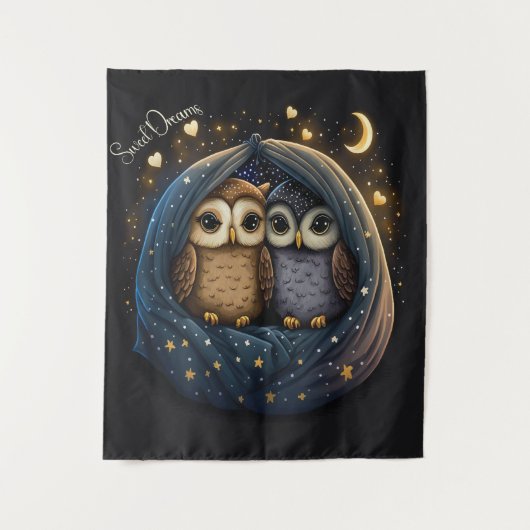 Sweet Dreams Niedlich Design Owl Wandteppich (Vorderseite)
