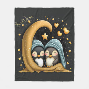 Sweet Dreams Niedlich Design Pinguin Fleecedecke