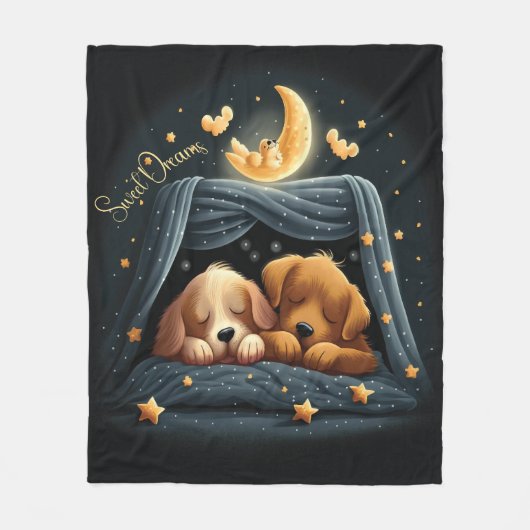 Sweet Dreams Niedlich Design Puppy Fleecedecke (Vorderseite)