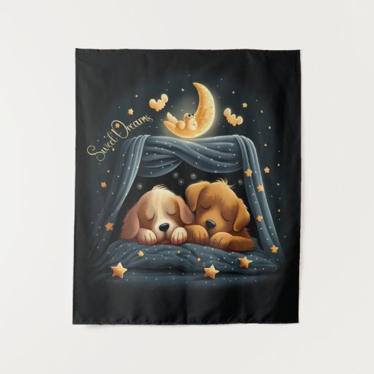 Sweet Dreams Niedlich Design Puppy Wandteppich (Vorderseite)