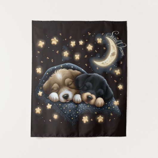 Sweet Dreams Niedlich Design Puppy Wandteppich (Vorderseite)