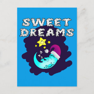 Sweet Dreams - Niedlicher Mond Ein Nickerchen nehm Postkarte