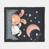 Sweet Dreams Niedliches Design Bunny Fleecedecke (Vorderseite (Horizontal))