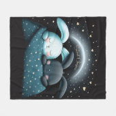 Sweet Dreams Niedliches Design Bunny Fleecedecke (Vorderseite (Horizontal))
