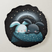 Sweet Dreams Niedliches Design Bunny Rundes Kissen (Rückseite)