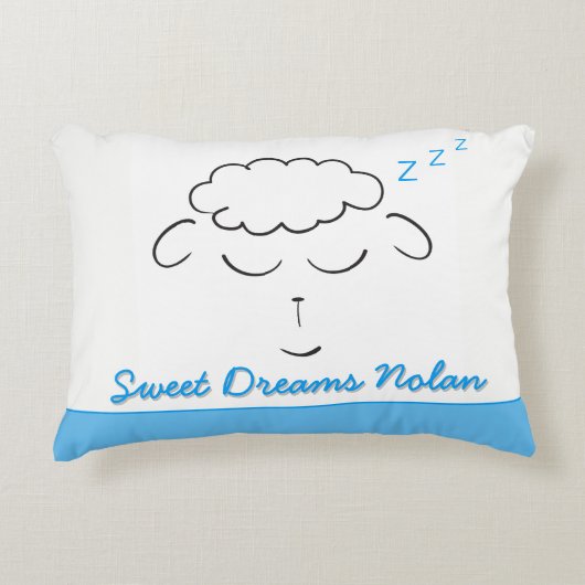 Sweet Dreams niedliches Lamm personalisiert mit Ge Dekokissen (Vorderseite)