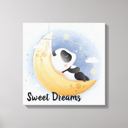 Sweet Dreams Panda Bear Canvas Print Leinwanddruck (Vorderseite)