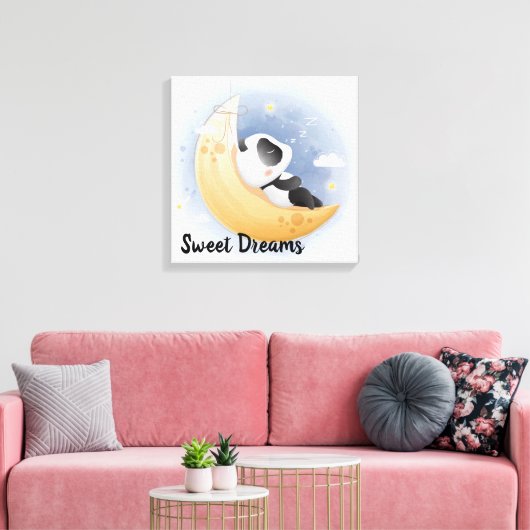Sweet Dreams Panda Bear Canvas Print Leinwanddruck (Insitu (Wohnzimmer))