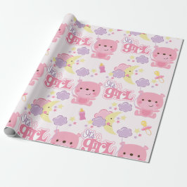 Sweet Dreams Pink Es ist ein Girl Clouds & Moon Geschenkpapier