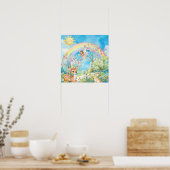 Sweet Dreams Rainbow Deer & Rabbit Nursery Poster (Küche)