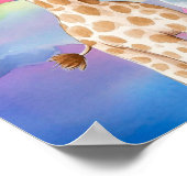 Sweet Dreams Rainbow Elephant & Giraffe Nursery  Poster (Ecke)
