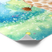 Sweet Dreams Rainbow Elephant & Giraffe Nursery  Poster (Ecke)