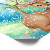 Sweet Dreams Rainbow Fairy & Deer Nursery  Poster (Ecke)