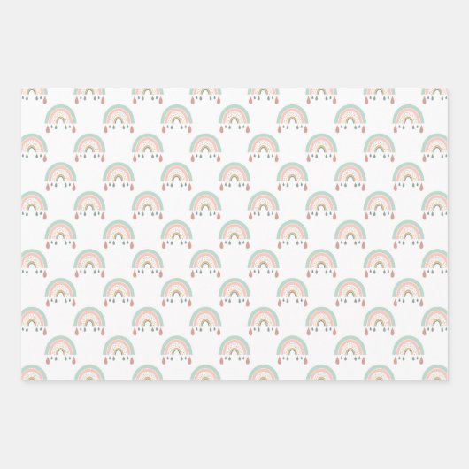 Sweet Dreams Rainbow Muster Wrapping Paper Geschenkpapier Set (Vorderseite)