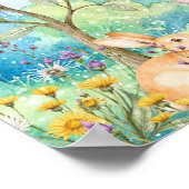 Sweet Dreams Rainbow Raccoon & Rabbits Nursery  Poster (Ecke)