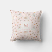 Sweet Dreams Sheep Dessert Muster Pink Monogram Kissen (Vorderseite)
