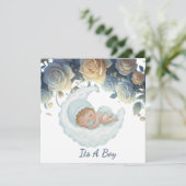 Sweet dreams sleeping baby boy dankeskarte (Stehend Vorderseite)