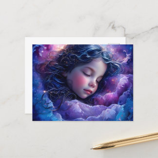 Sweet Dreams Sleeping Girl Postkarte