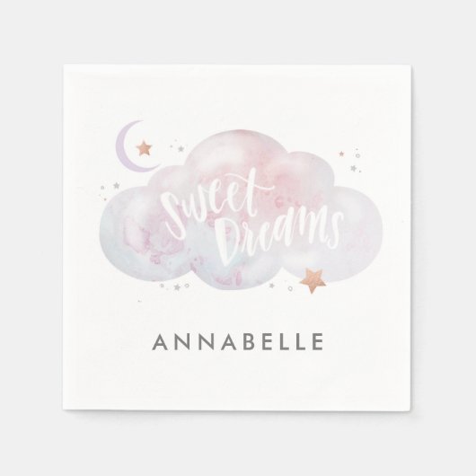 Sweet Dreams slumber Party Personalisiert Napkins Serviette (Vorderseite)