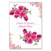 Sweet Dreams starten hier Rose Table Card Tischnummer (Rückseite)