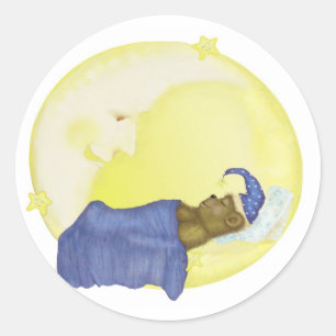 Sweet Dreams Teddy Bär auf dem Mond Stickers