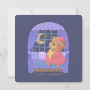 Sweet Dreams: Teddy Bären Illustration Karte