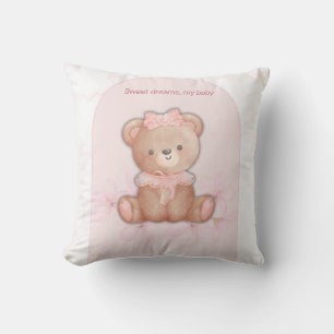 Sweet Dreams Teddy Bear Print   Baby Girl Kinderzi Kissen