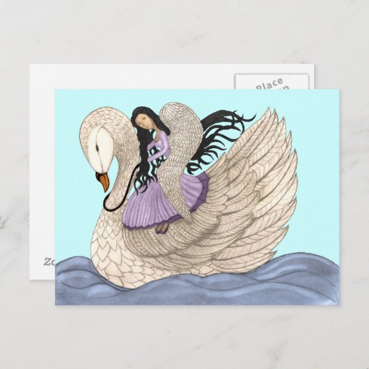 Sweet Dreams (The Angel & The Swan) Postkarte (Vorne/Hinten)